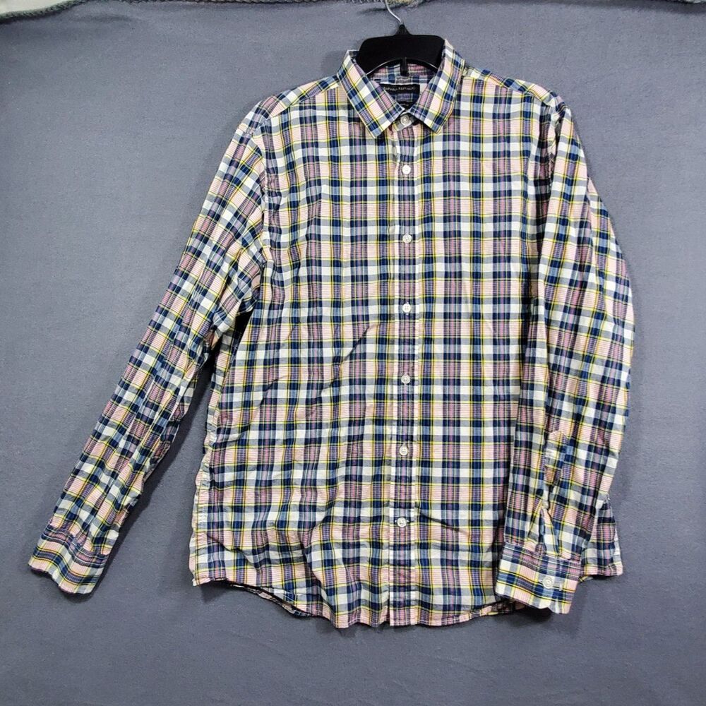 Banana Republic Button Up Mens Shirt Size L Checkered Mulitcolored
